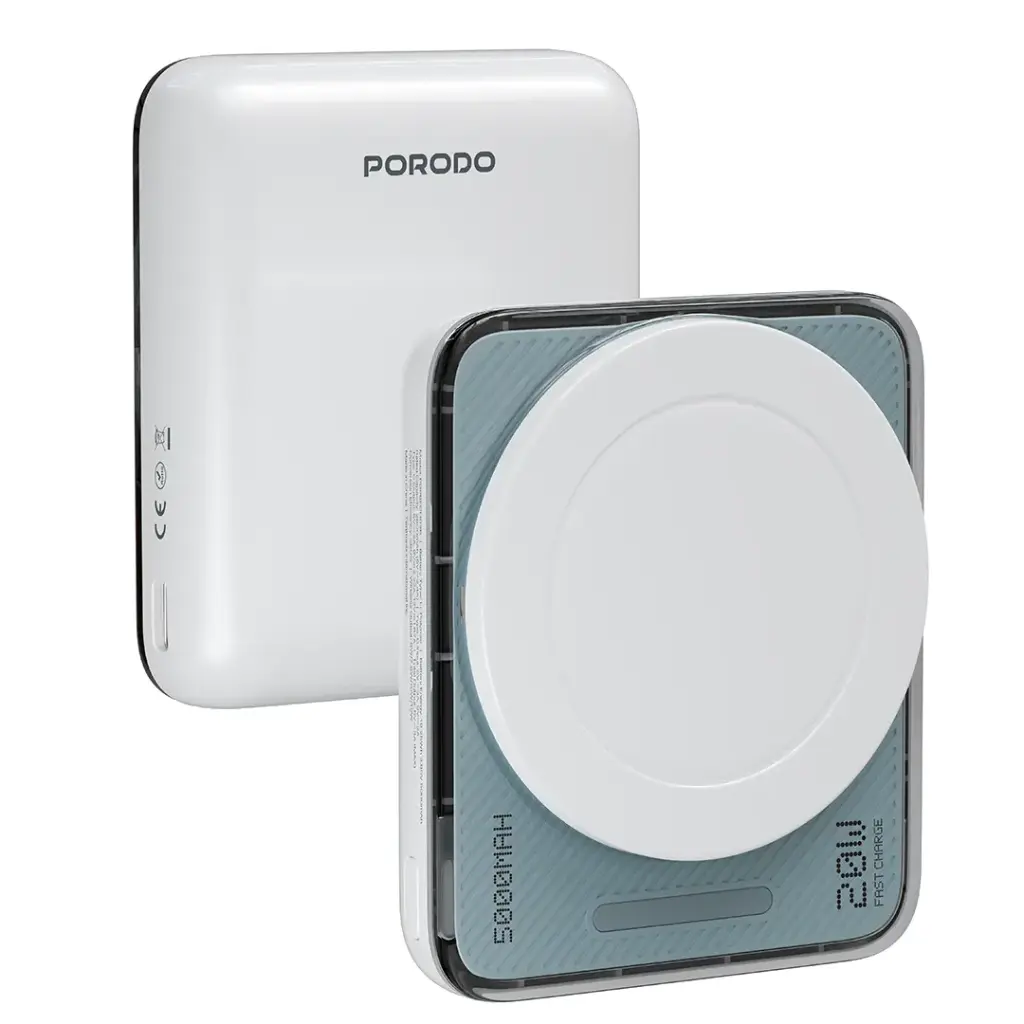 Porodo Sovo MagSafe Power Bank with Charging LED Light - White