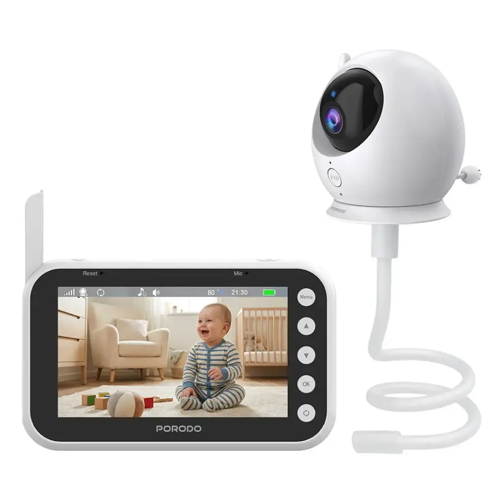 Porodo Lifestyle Lumi Baby Smart Monitor with Camera and Display Screen - Silver