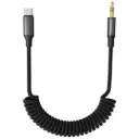 Porodo Coiled Aux Cable with Tangle-Free Design - Black