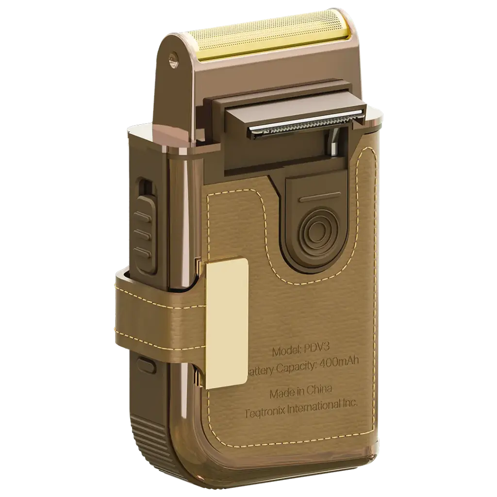 Porodo Clavis Multi-Functional Shaver Kit with Built-In Trimmer & Mirror - Brown