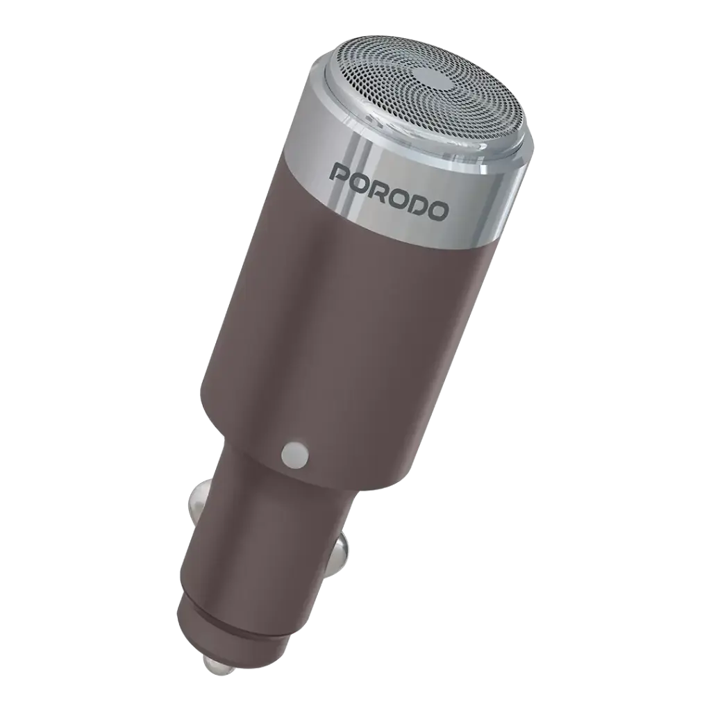 Porodo Shave N Drive Multi-Function Car Charger with Shaver Head - Brown