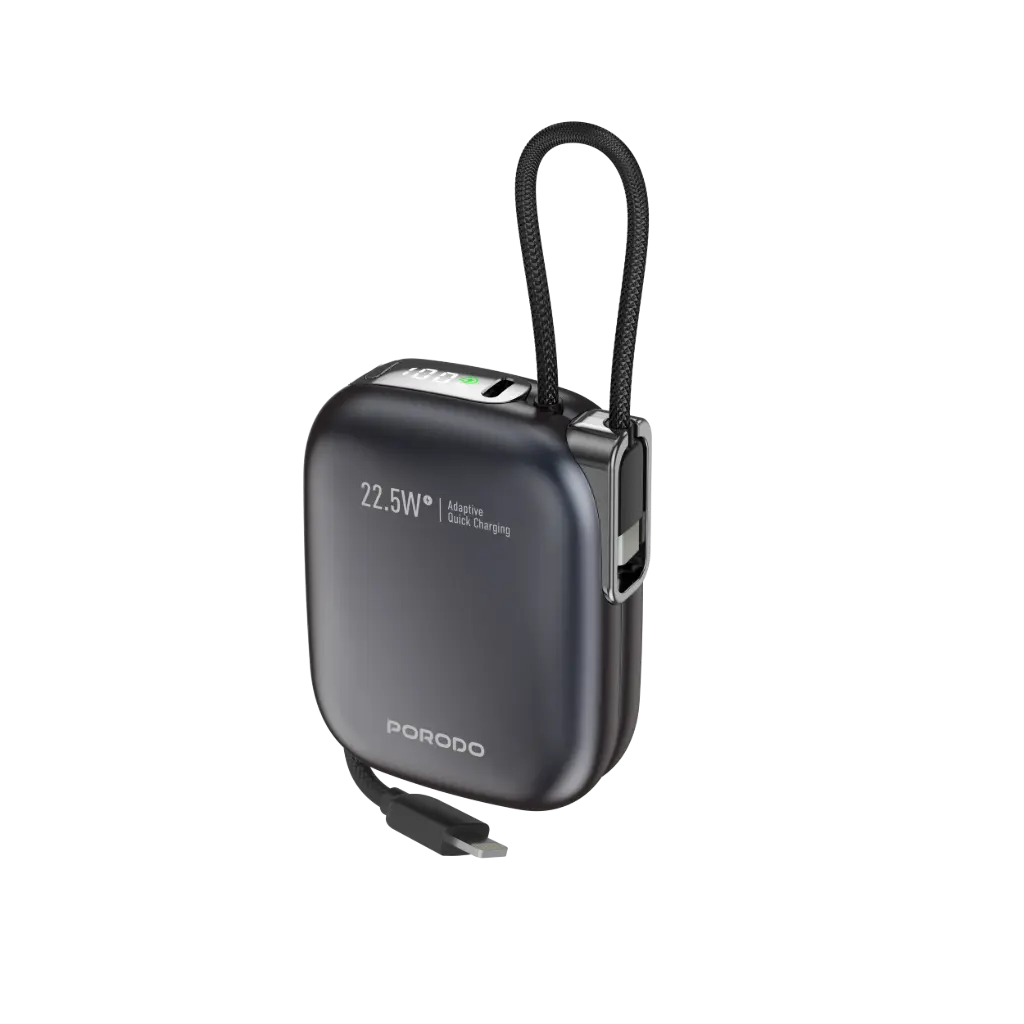 Porodo Bali 10000mAh Power Bank Built-in Lighting & USB-C Cable