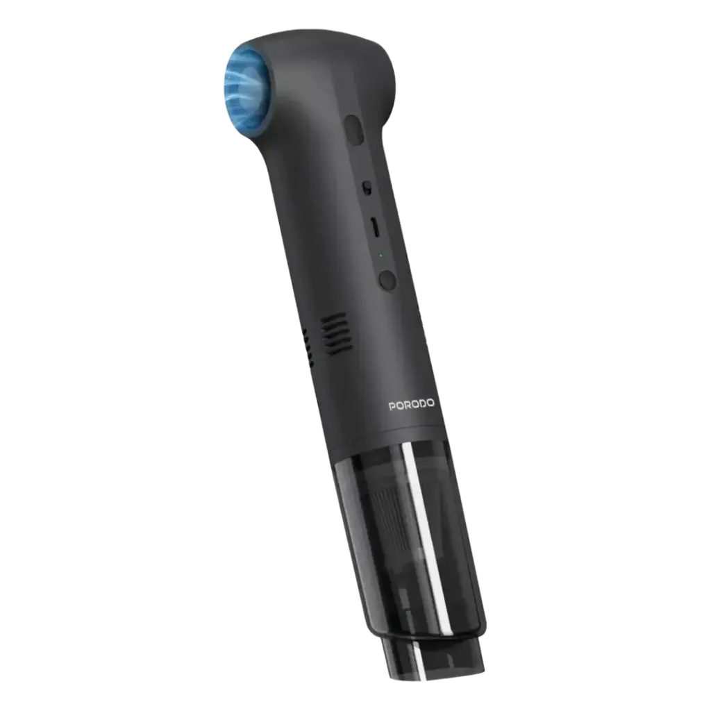 Porodo Tornado Dual Car Vacuum Cleaner & Blower with Detachable Nozzles - Black