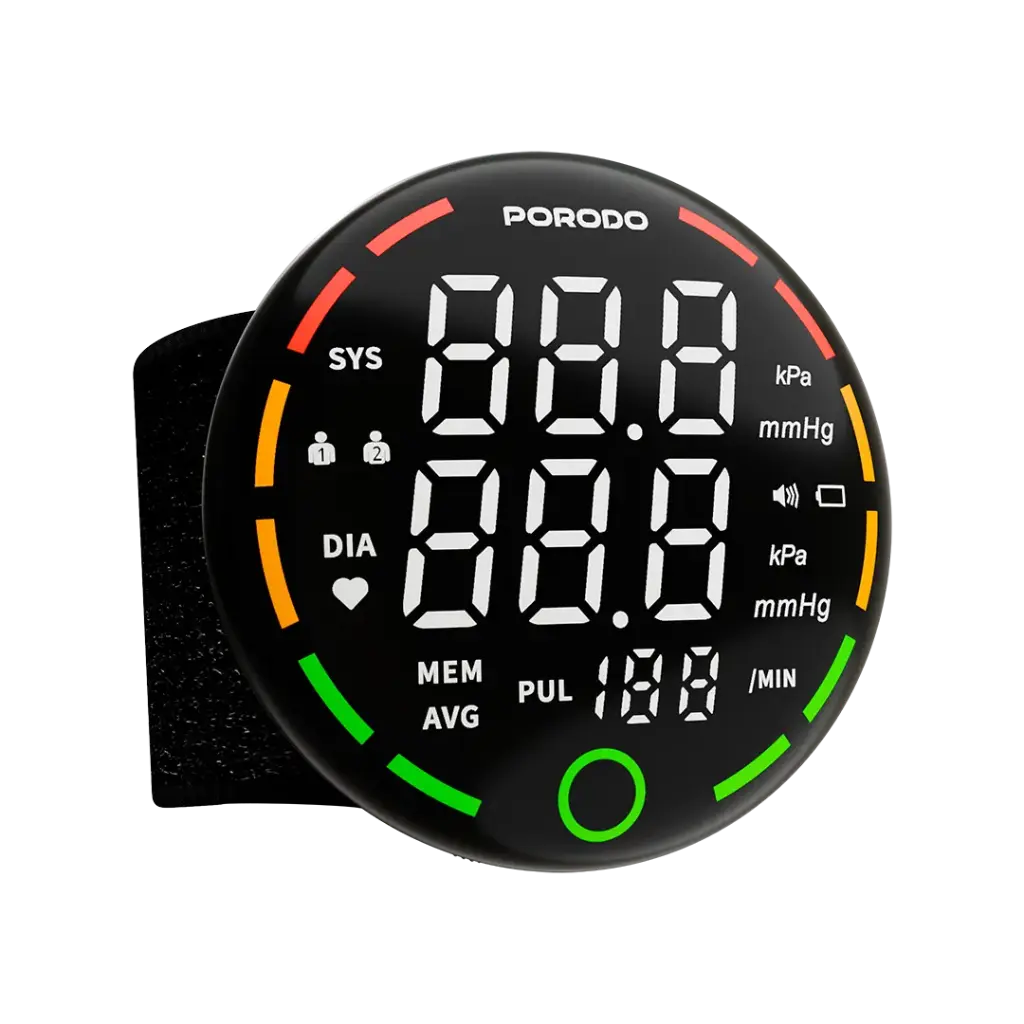 Porodo LiveOn - Digital Blood Pressure Monitor with One-Key Measure - Black