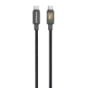 كابل مضفر بيكسلات من بورودو بطول 1 متر (من USB-C إلى USB-C ومن USB-C إلى لايتنينج) - أسود