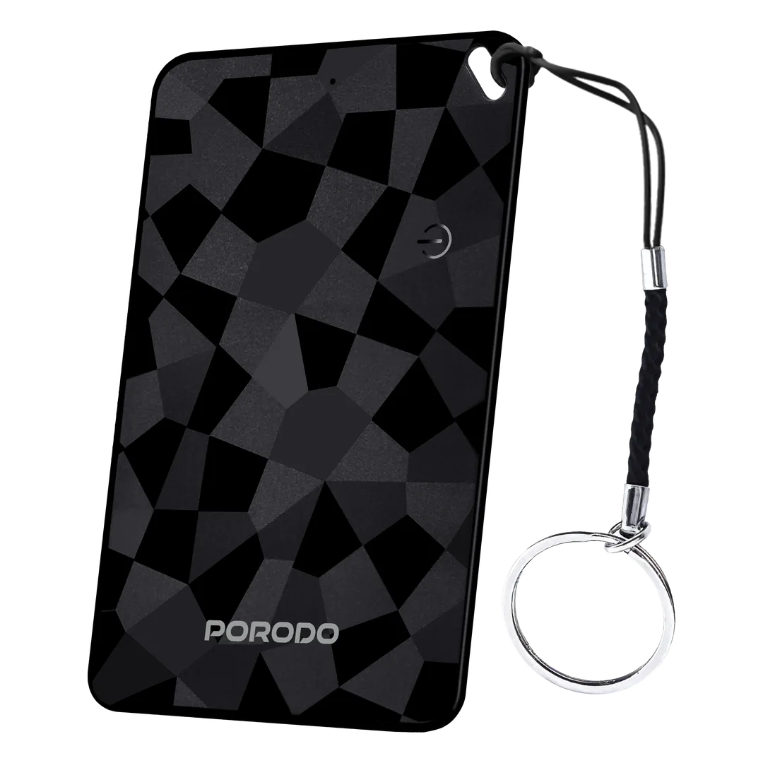 Porodo Findora II Smart Card Finder with Real-Time Tracking & Alert System - Black