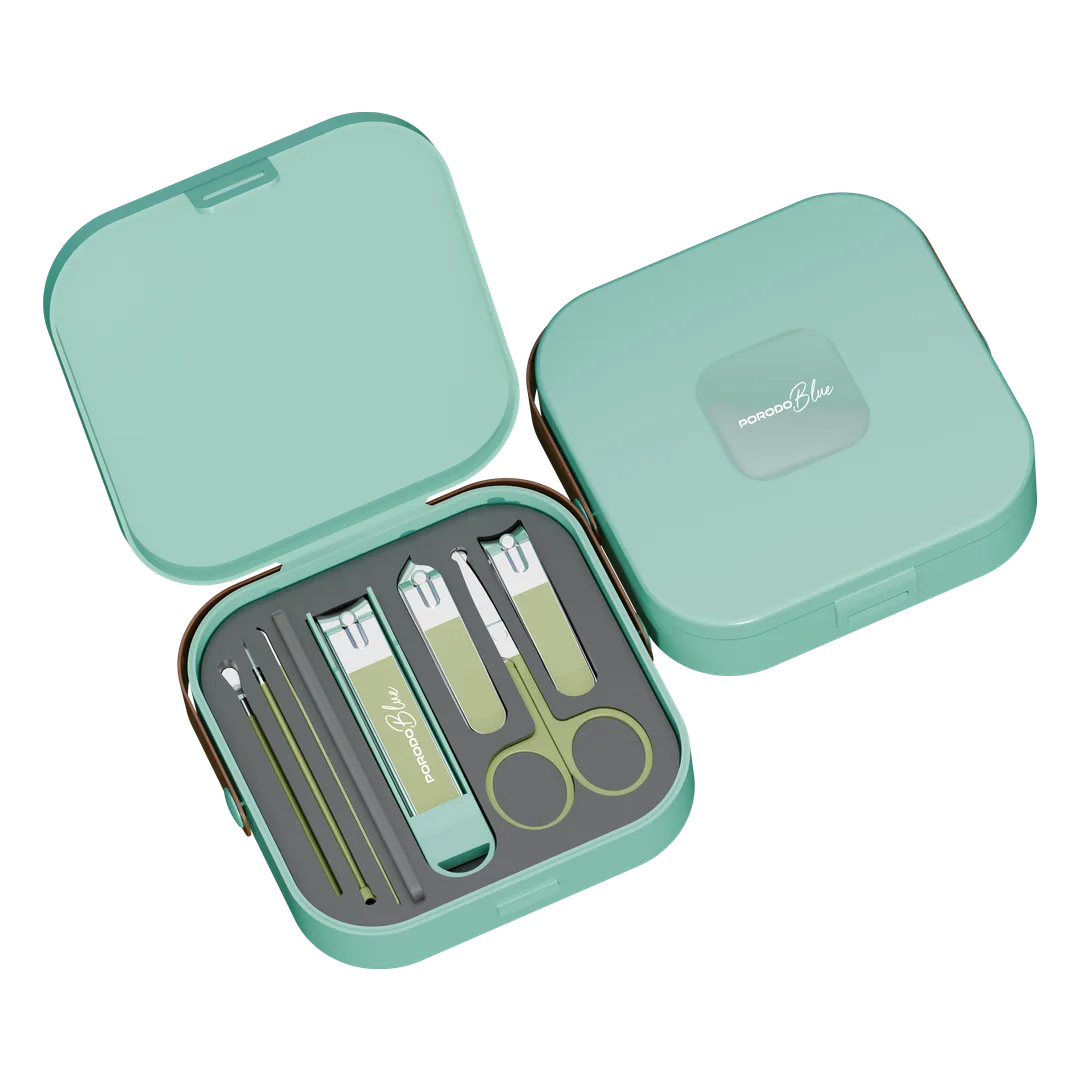 [PB10GN] Porodo Blue 8-In-1 Portable Nail Clipper Set with Compact Personal Care Kit (Green)