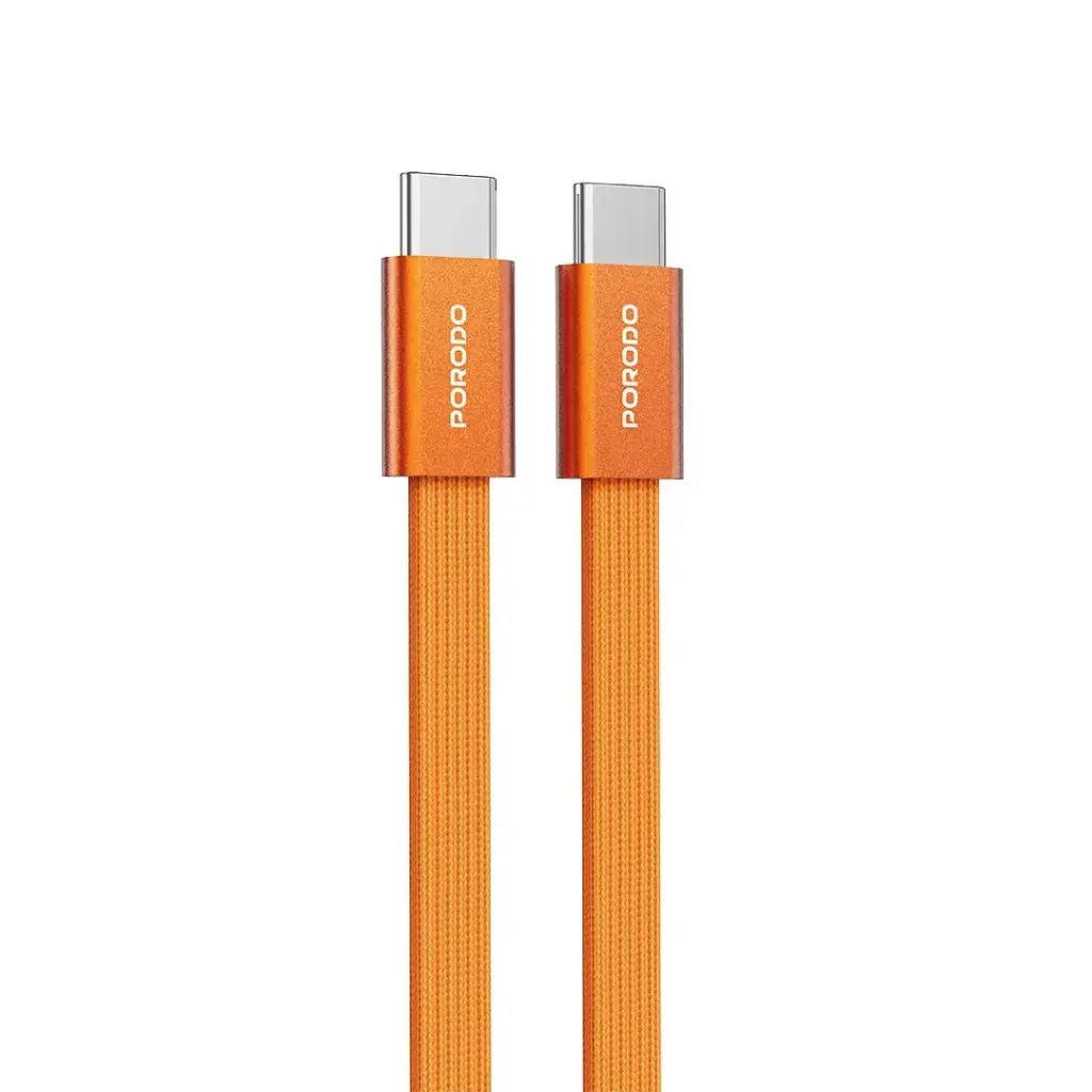 كابل USB-C مضفر عالي السرعة للشحن ونقل البيانات من بورودو - برتقالي