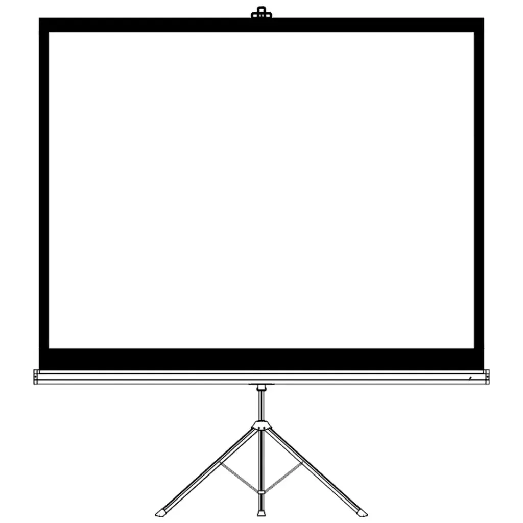 Porodo 100" Portable Projection Screen with Stable Tripod Stand - White