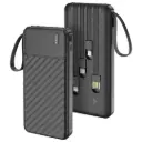 بنك الطاقة Porodo Piano بقدرة 10000mAh مع كابلات مدمجة - أسود