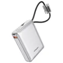 Porodo Petite 10000mAh Power Bank with Integrated Type-C & Lightning Cable - Silver