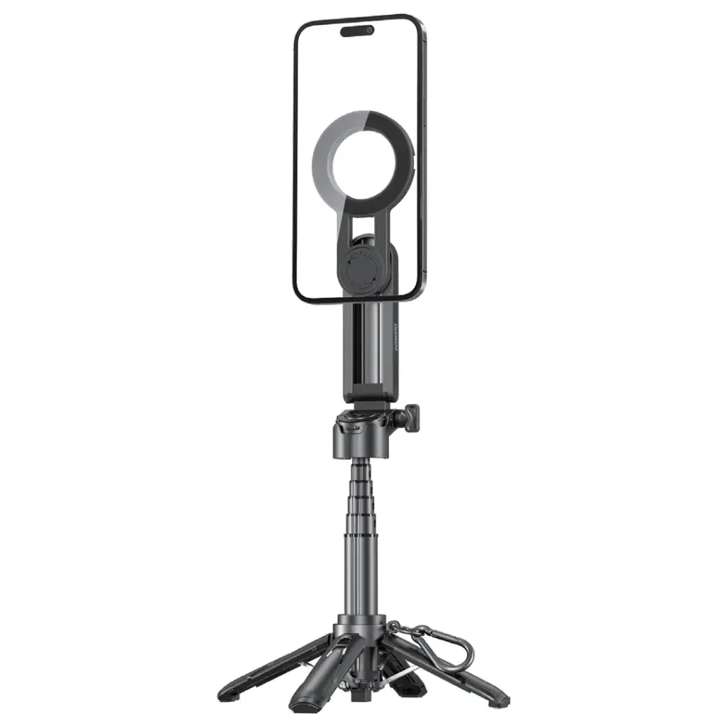 Porodo Quad-Base Selfie Stick with 360° Full Angle Rotation - Black