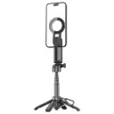 Porodo Quad-Base Selfie Stick with 360° Full Angle Rotation - Black