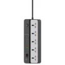 بورودو ٣٠٠٠ واط | شريط طاقة عالمي ٥ تيار متردد مع ٩ منافذ USB (٦ تيار متردد + ٣ أمبير) - أسود