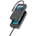 محور USB-C متعدد المنافذ 6 في 1 من بورودو مع شاشة رقمية ذكية - رمادي