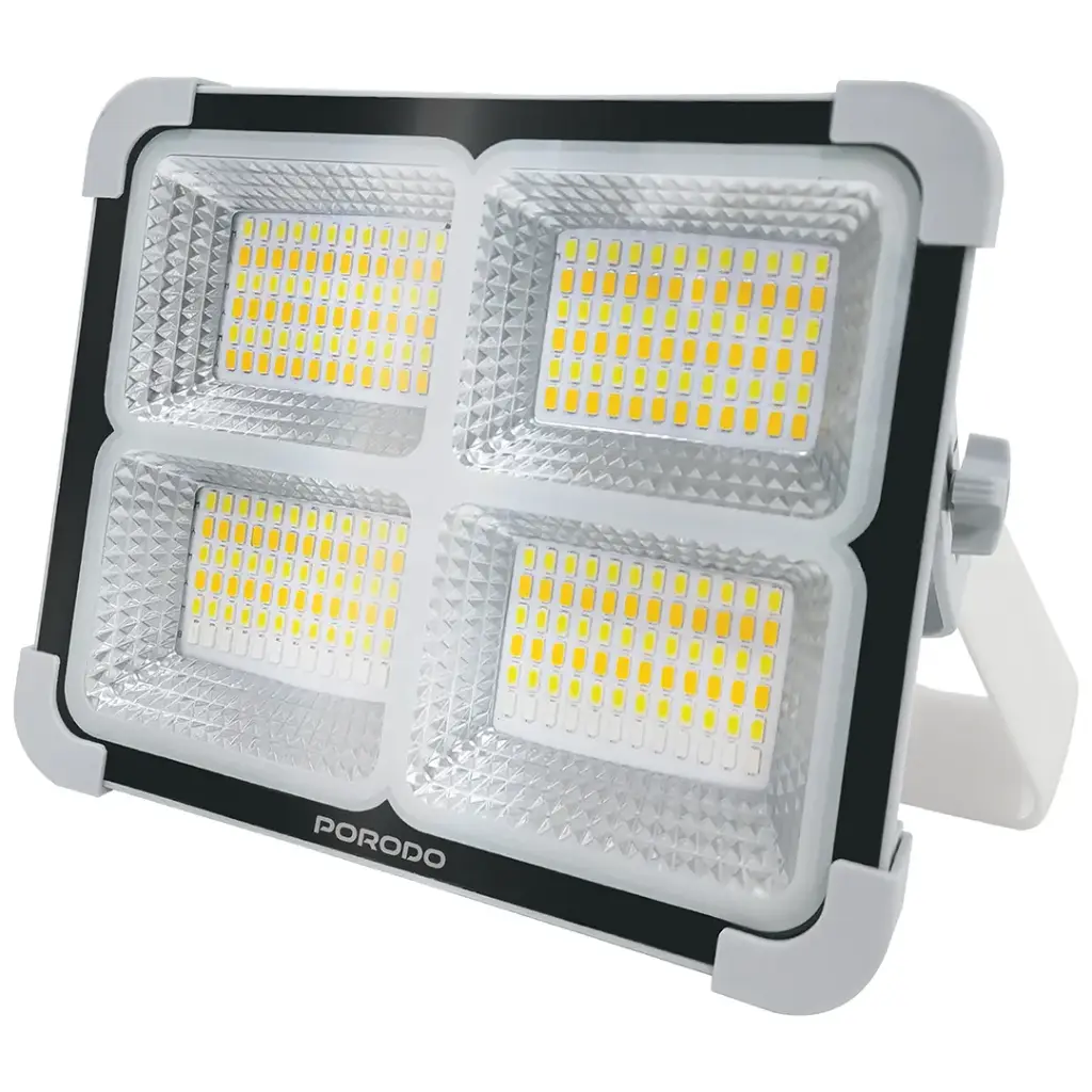 Porodo Lifestyle Sunlite Solar-Powered Rechargeable Outdoor LED Light - Grey