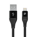 Porodo Aluminum Braided Lightning Cable 1.2M 2.4A - Black	