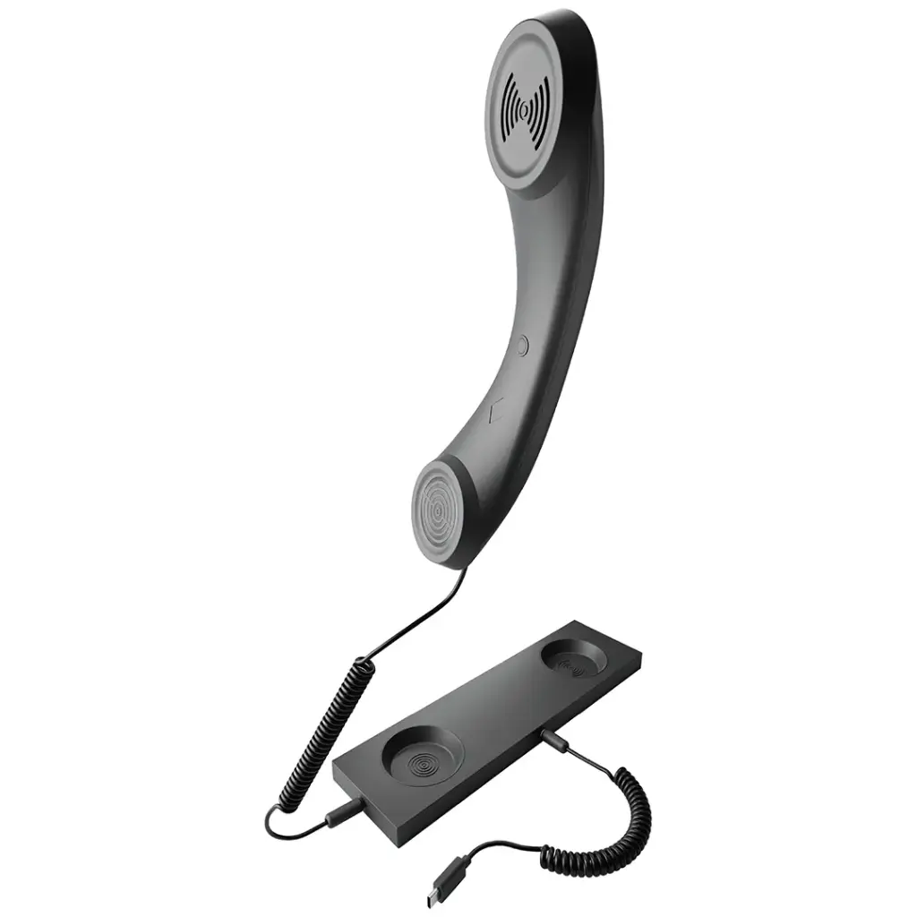 Porodo Classic Retro Phone Handset with Type-C Connector - Black