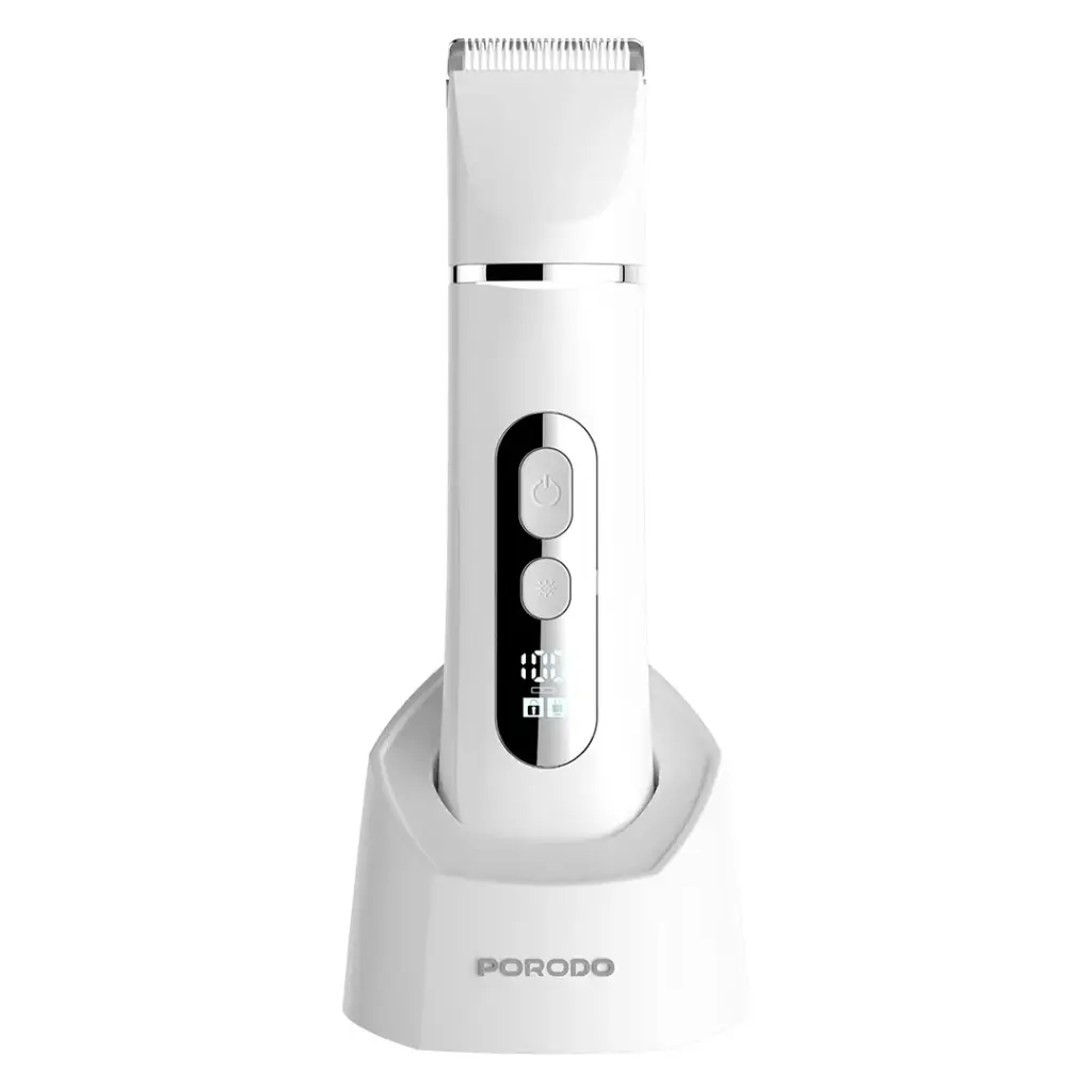 Porodo 4-In-1 Face & Body Electric Trimmer with Smart LED Display - White
