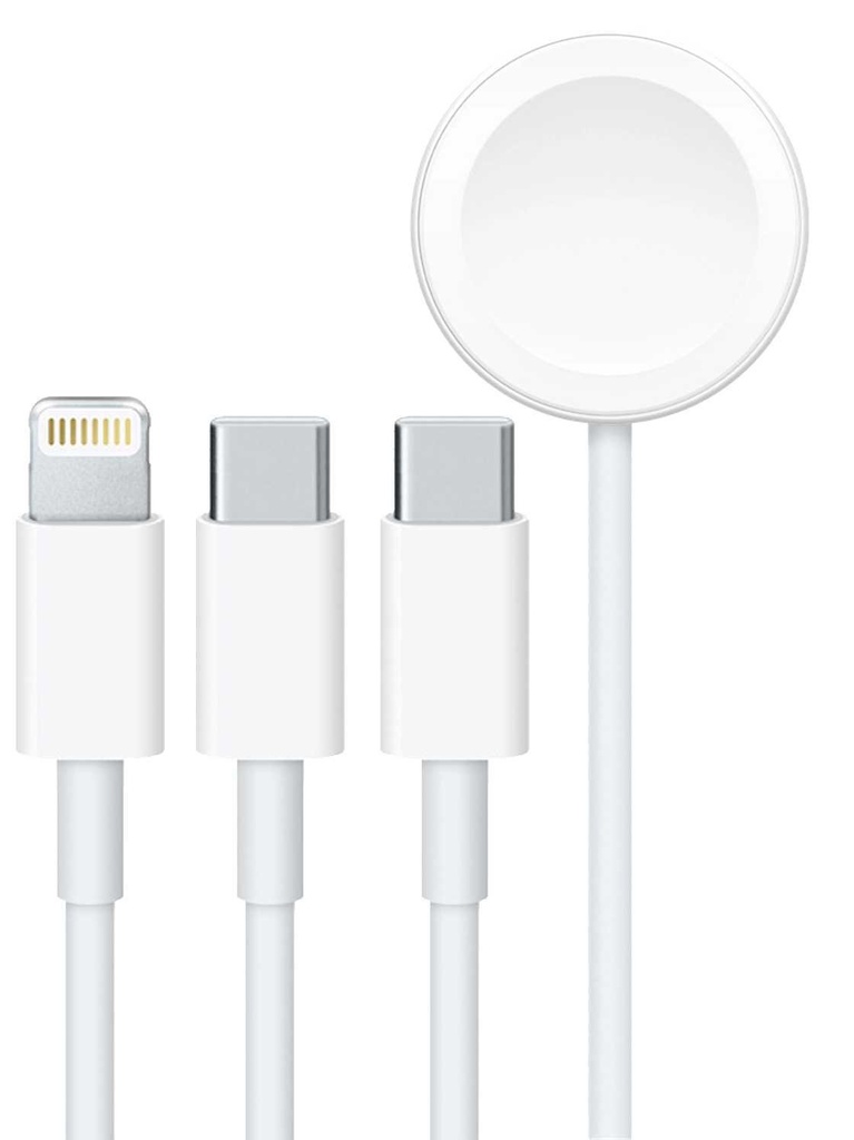 Porodo All-In-One Cable USB-C To Lightning / Type-C / Watch Charger (1.2m)