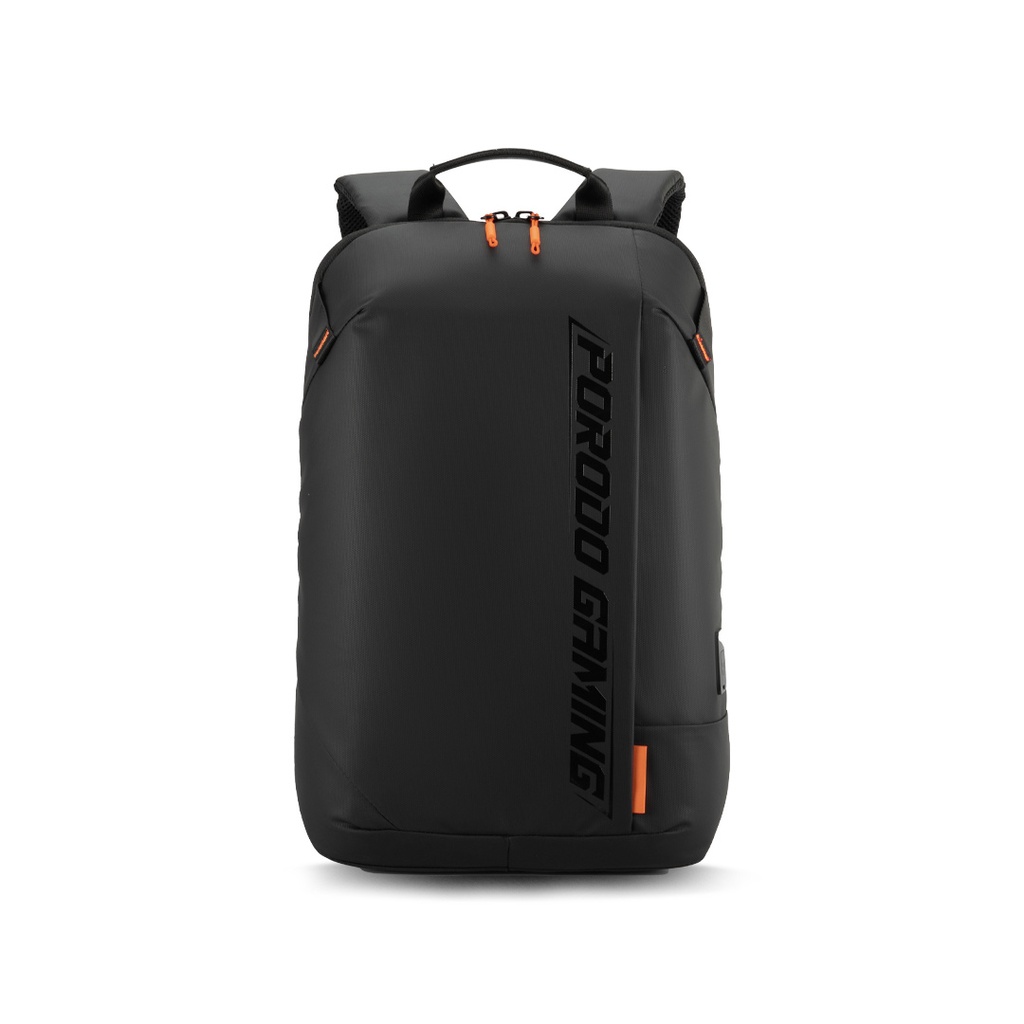 Porodo Gaming Water-Resistant PU Laptop Backpack With USB-C Port - Black