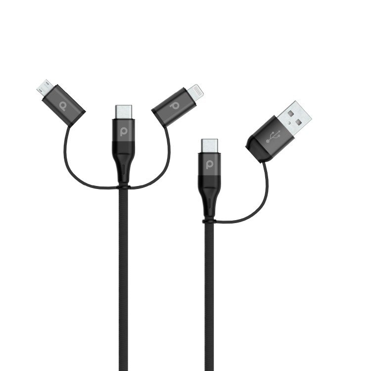 All in One Aluminum Braided Cable 1.2M 2.4A (Lightning / Micro USB / Type-C / USB-A )