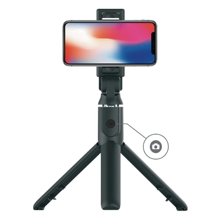 Porodo Bluetooth Selfie Stick with Tripod Stand & Detachable Remote Shutter - Black