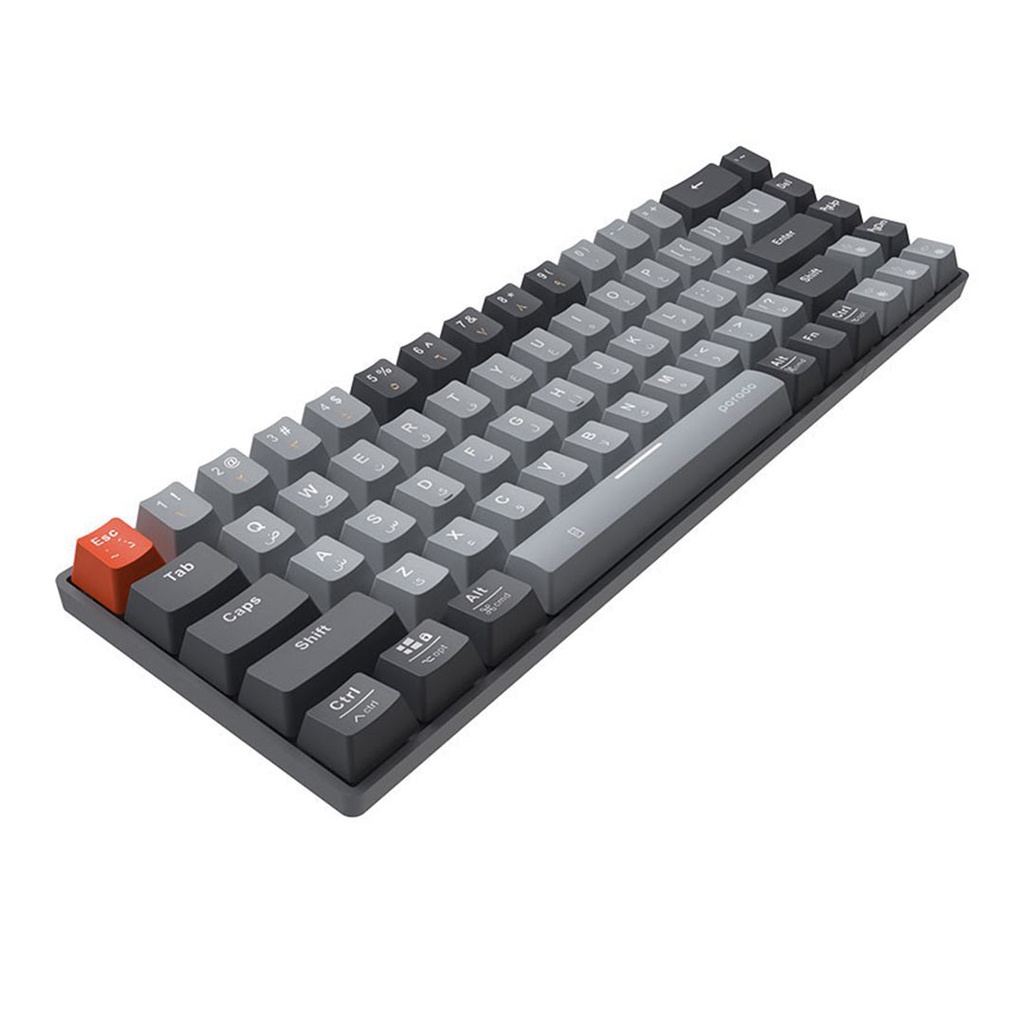 Porodo 68-Keys Wireless Mechanical Keyboard (English/Arabic) Ergonomic Stylish