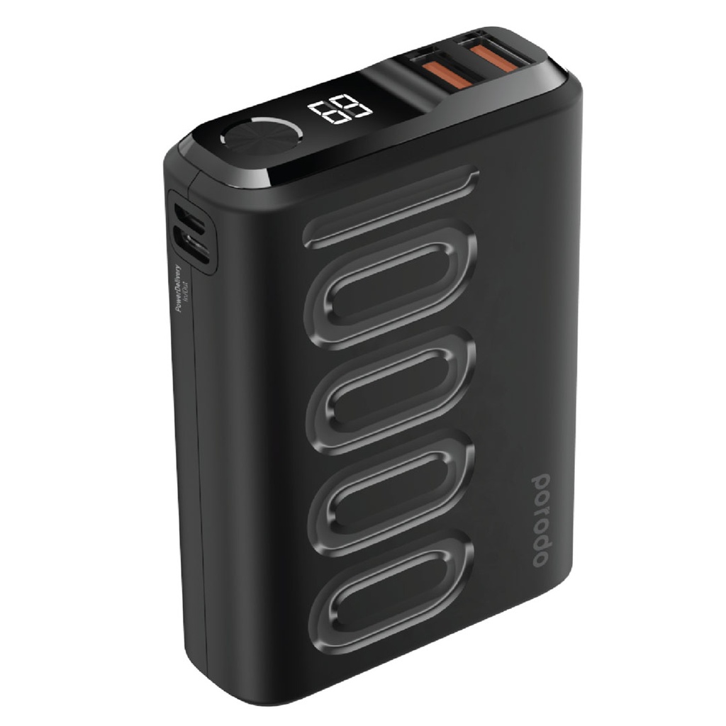 Porodo PD Power Bank 10000mAh 20W QC3.0 - Black