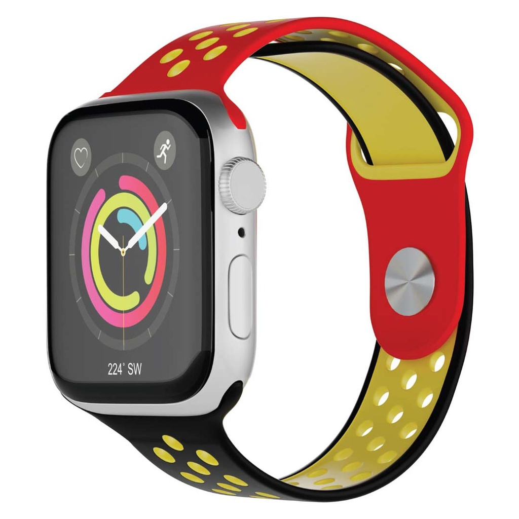 Porodo Lifestyle Silicone Germany Flag Watch Strap - Red / Black / Yellow