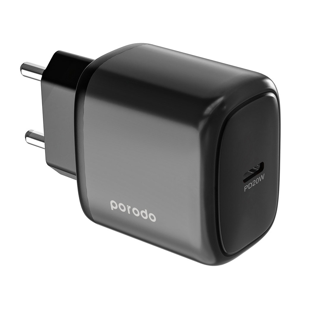 Porodo USB-C Power Delivery Quick Charger EU With USB-C USB-C Cable