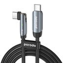 Porodo Braided 100W PD C to C Cable With Rotatable Head 1M - Grey