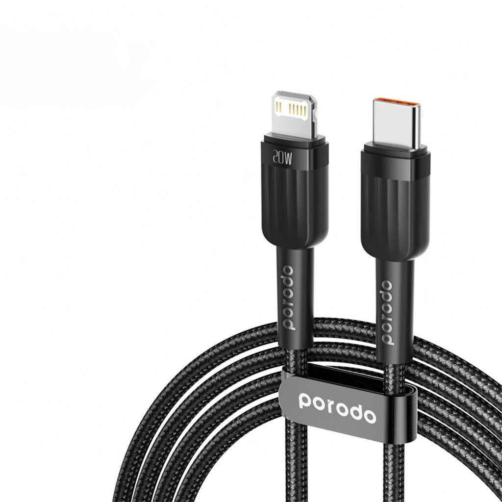 Porodo Braided 20W PD C to Lightning Fast charging Cable 1M