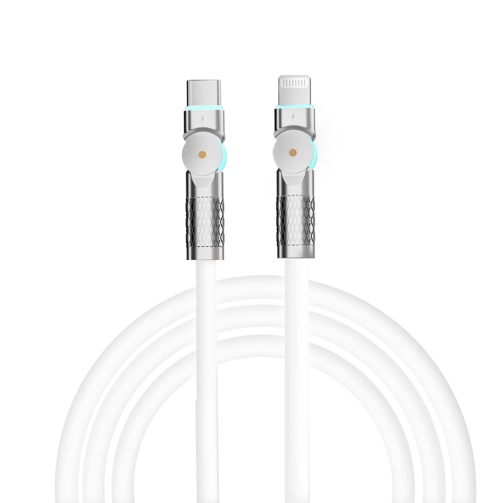 Porodo Double Head Rotate Cable PD, Type- C to Apple 30W: 1M
