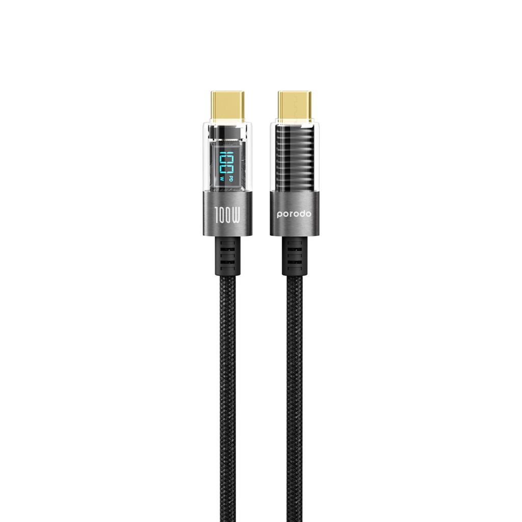 Porodo Braided Transparent USB-C TO USB-C Cable