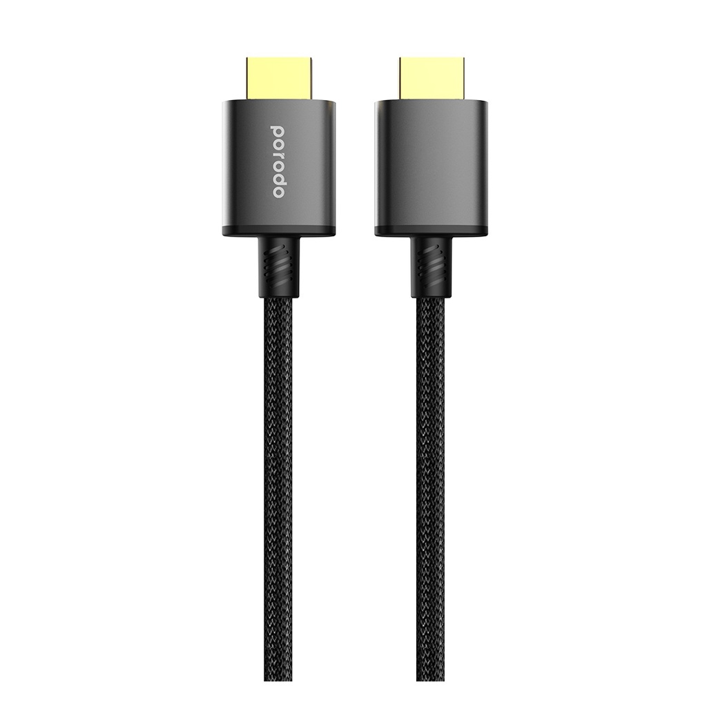 كابل HDMI مضفر من بورودو مع إخراج HD وبث عالي السرعة - أسود