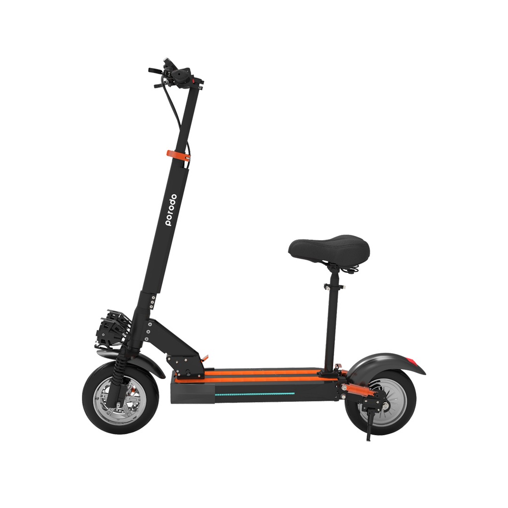 Porodo Electric Scooter 48V with Seat and Helmet - Black