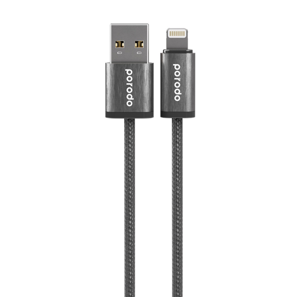 Porodo Woven 2.4A USB A to Lightning Cable 1.2M