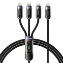Porodo 3-IN-1 Digital-Display Fast Charging 1.2M Cable C to C+L+M - BLACK