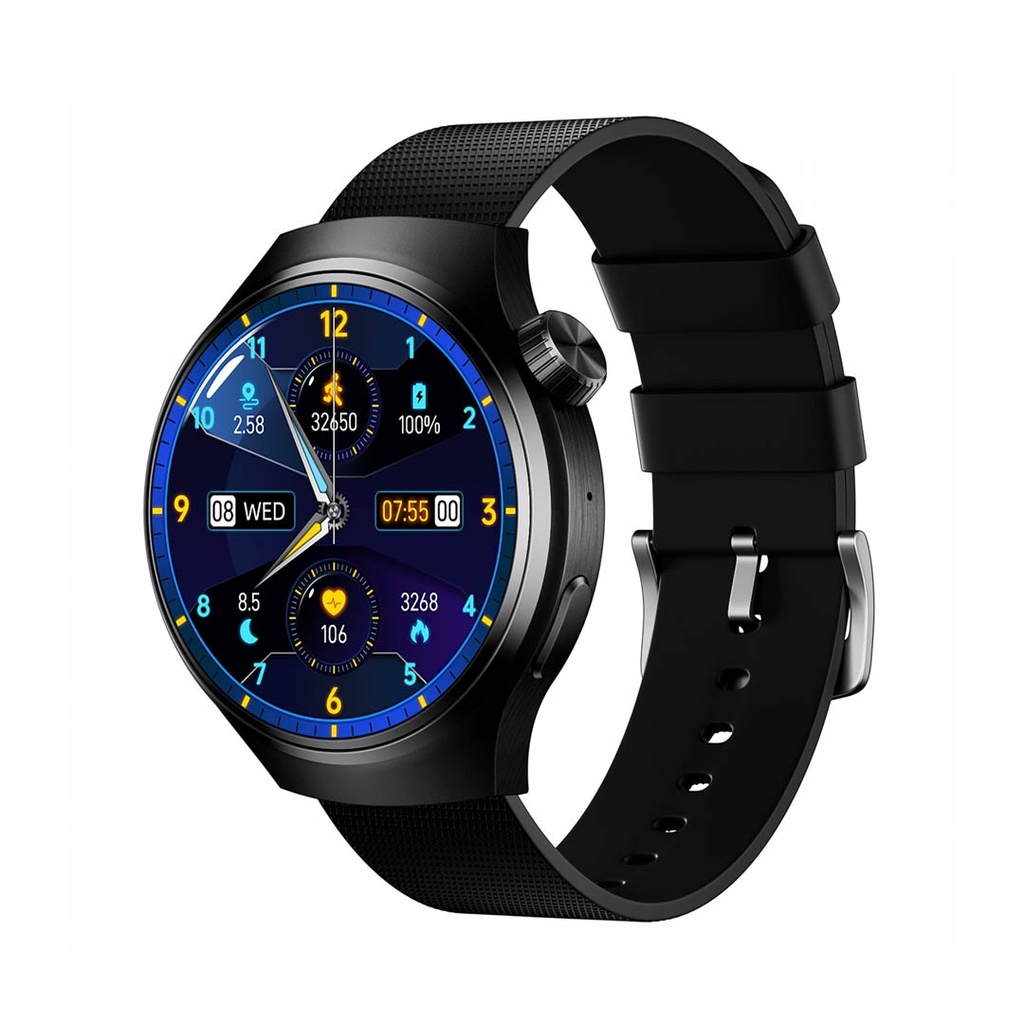 Porodo Smart Watch Sfera Round Titanium with Extra Orange Band