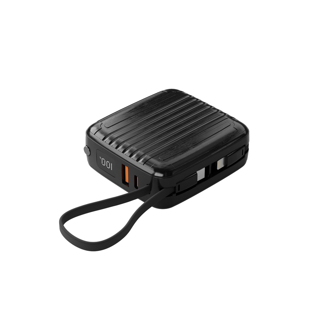 Porodo Magsafe Power Bank 10000mAh PD 20W Wireless 15W with Built-In Type-C & Lightning Cable