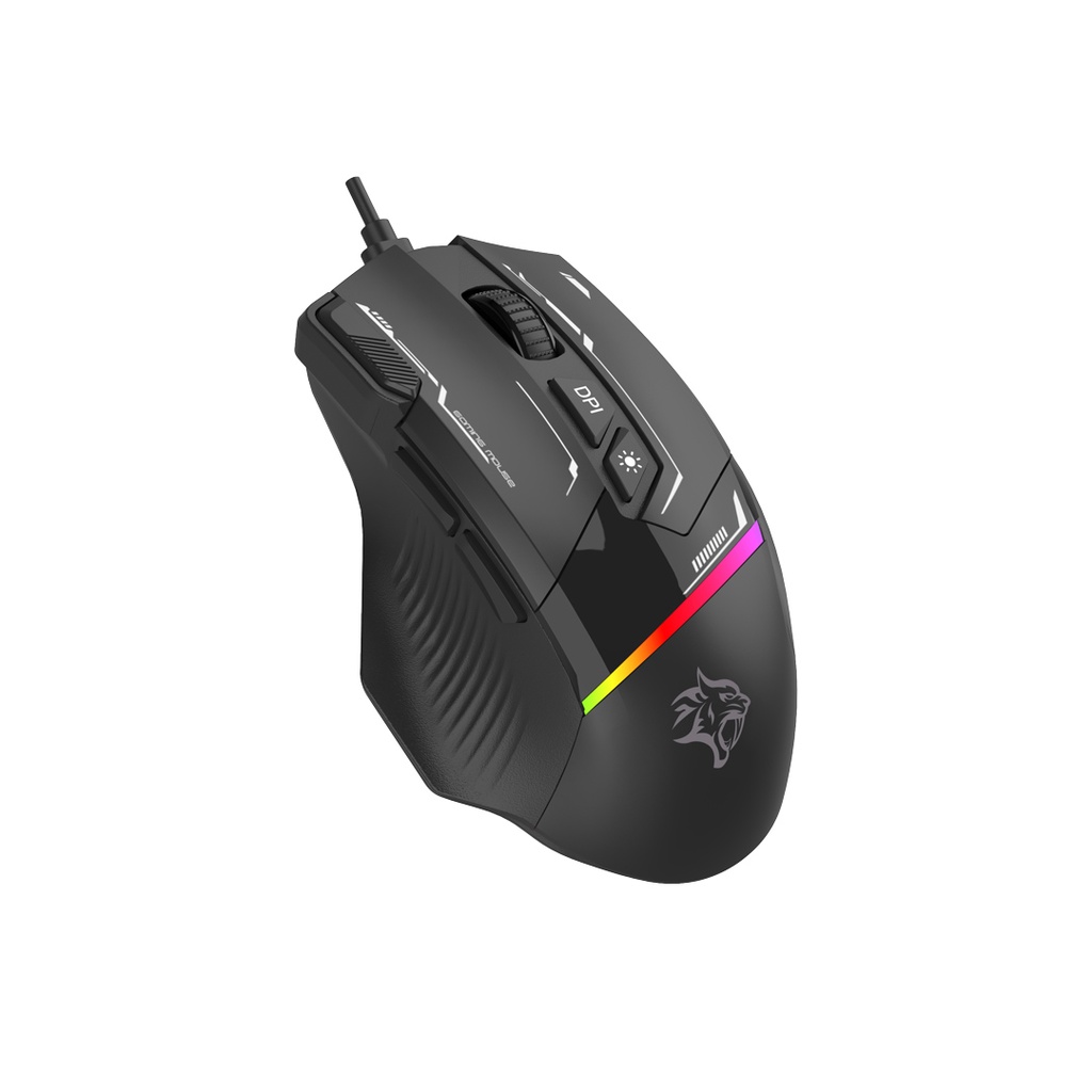 Porodo Gaming 8D RGB Wired Mouse DPI 7200 - Black	