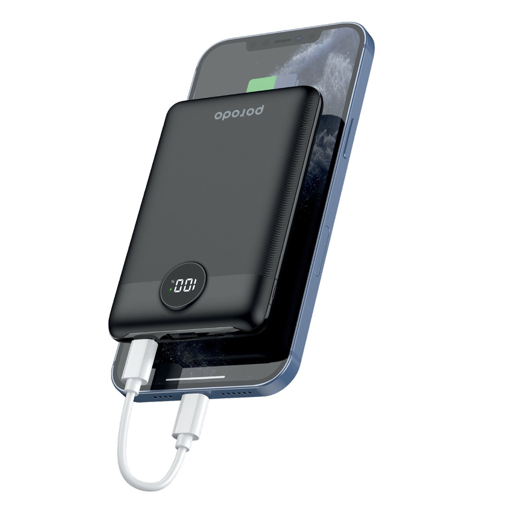 Porodo Super Slim 20W PD & QC3.0 Power Bank 10000mAh With 2 Output Fast Charging