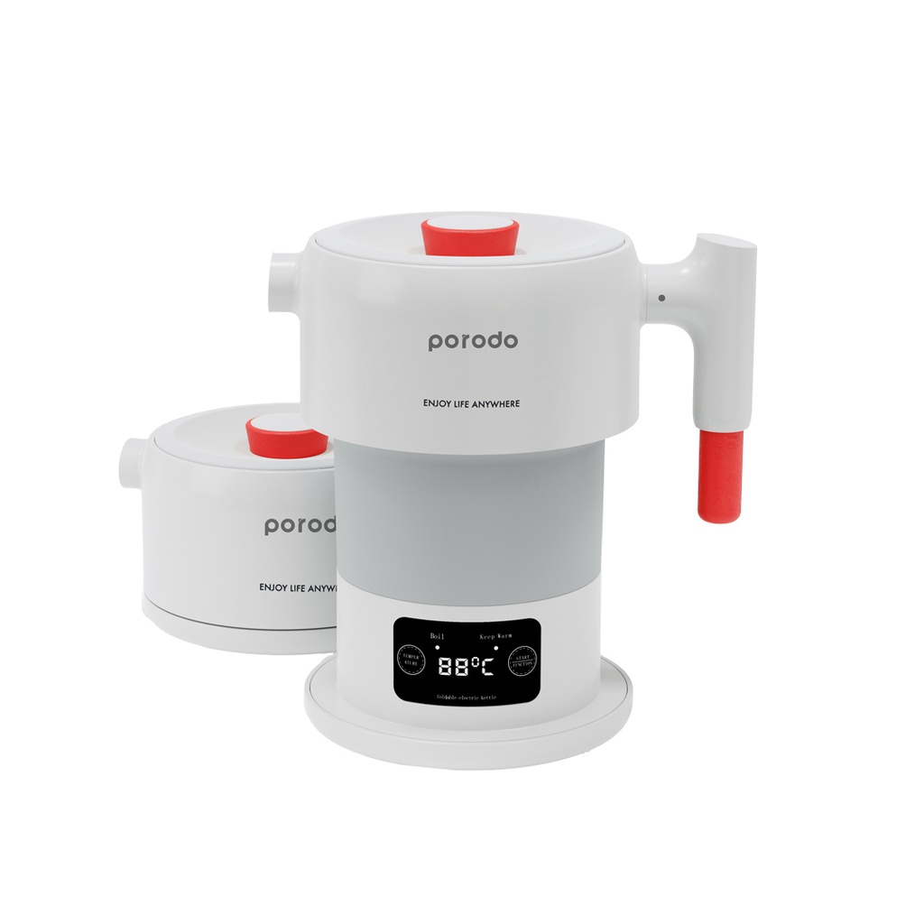 Porodo Lifestyle 850W Kettle with Digital Display and BS Plug 600ml - White	
