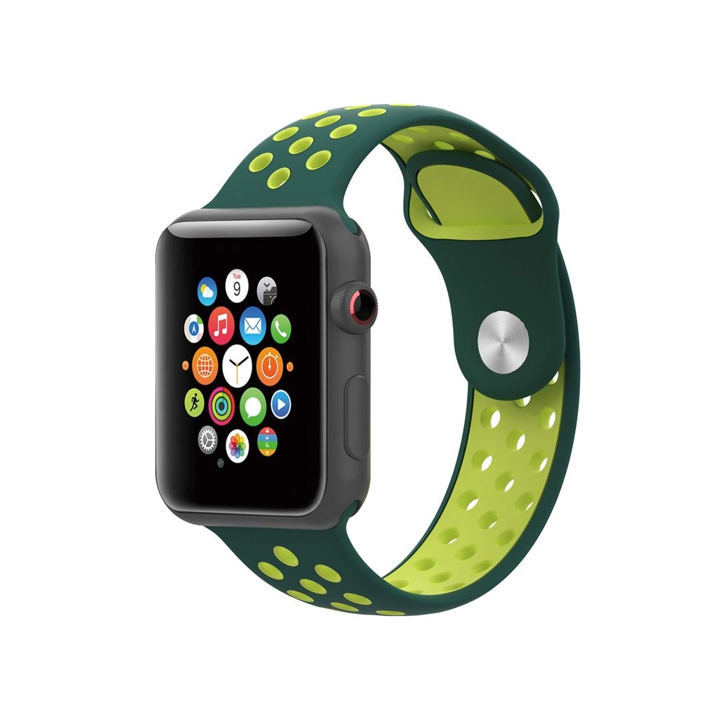 Porodo iGuard Sport Silicone Watch Band for Apple Watch 44mm / 45mm - Pure Plati	