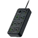 Porodo Blue 6 Universal Sockets Power Strip 3M