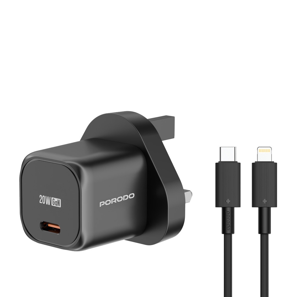 Porodo PD 20W UK Fast Charger - Black