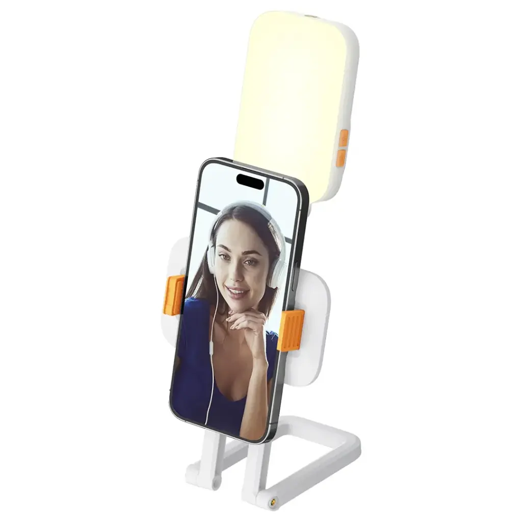 Porodo Lifestyle LumiSnap Foldable RGB Fill Light with Phone Stand - White