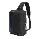 Porodo Lifestyle Cross Body Sling Bag with Fingerprint Lock - Black/Blue