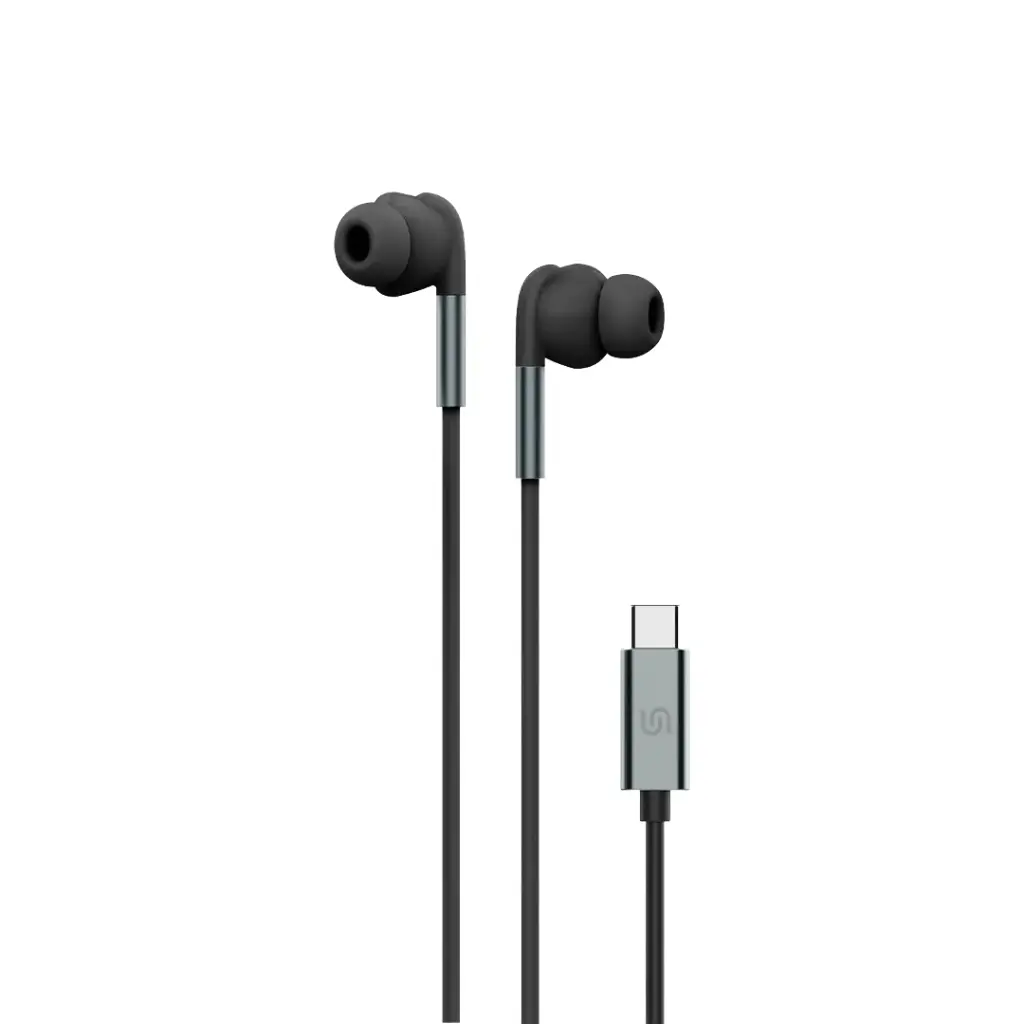 Porodo Soundtec Stereo Earphones Type-C Connector - Black